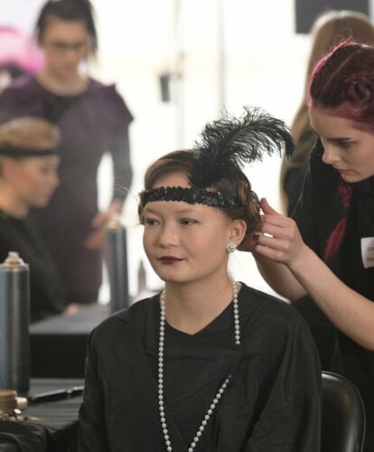 A hair style that has been created by a North Devon College student