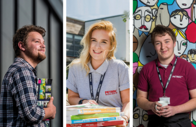 An image of three North Devon College students