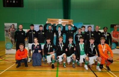 North Devon College students with AoC Sport trophy