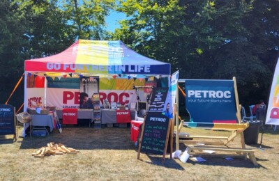 An image of the North Devon College show stand at the North Devon Homes Summer Fayre