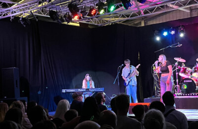 North Devon College students playing music on stage